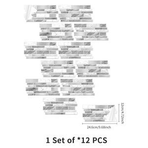 Carta da parati a forma irregolare 24 pezzi con motivo in marmo grigio moderno - Product Image 4