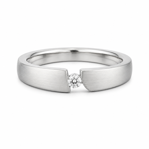 Bague de fiançailles de luxe en moissanite plaquée or jaune 18 carats, diamant taille ronde, cadeau pour homme pour anniversaire - Product Image 1