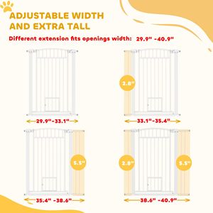 Cancelletto per Cani Extra Largo da 41 Pollici con Porta per Gatti, Kit di Estensione da 30 Pollici, 3 Pollici e 5,5 Pollici, Cancelli e Box per Animali Domestici Alti 42 Pollici - Product Image 3