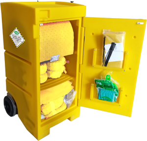 Kit de Respuesta a Derrames de Productos Químicos y Materiales Peligrosos de Alta Resistencia de 100L - Sistema Absorbente Completo en un Carro con Ruedas - Product Image 4