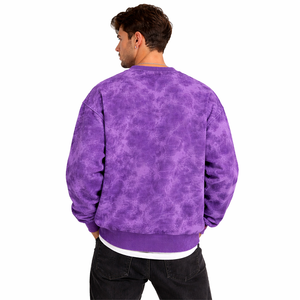 Bulk Wholesale Custom Logo Acid Washed <b>Sweatshirt</b> Oversized Crewneck Pullover Premium Fabric Fashion Streetwear for Men - Product Image 4