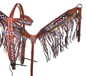 Conjunto de Brida y Pechera de Cuero Hechas a Mano de Lujo con Plumas y Estrellas para Montar a Caballo, Doma Clásica, Talla Personalizable - Product Image 2