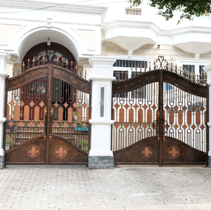 Puertas Dobles de Hierro Forjado Industriales Modernas, Forjadas a Mano, Antirrobo, Puerta Decorativa Retro para Entrada de Villa, Casa o Apartamento - Product Image 1