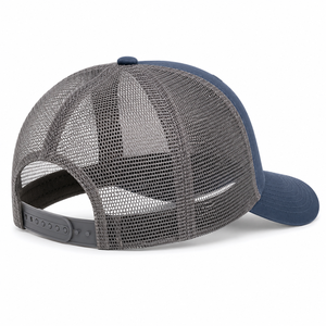 Private Label Wholesale Custom Rubber Patch Curved Brim Trucker <b>Cap</b> Fine Mesh Back Panel Waxed Canvas Front For Summer Wear - Product Image 6
