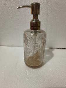 Ensemble de distributeurs de savon, shampoing et lotion pour salle de bain, en verre ambré, écologique, moderne, rond, quatre pièces, à fixer au mur - Product Image 5