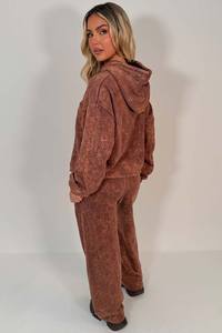 Conjunto de Sudadera con Capucha y Pantalones Deportivos para Mujer, Estilo Vintage, Lavado Ácido, Ropa Deportiva Informal para Mujer - Product Image 6