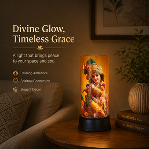 Bal Krishna LED <b>Night</b> Lamp Acrylic Spiritual Table <b>Light</b> USB Touch Decorative Bedside Janmashtami Diwali Gift for Home Temple - Product Image 3