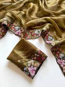 Diseño moderno, aspecto elegante, excelente calidad, Alexa Crush con bordado floral, fabricante de sarees y blusas de Surat. - Product Image 6