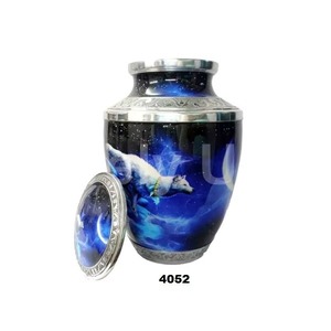 Urne funéraire bleue unie pour adulte, récipient à cendres commémoratif, souvenir funéraire élégant, durable, de qualité supérieure, pour la mémoire - Product Image 5