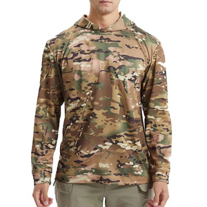 Wholesale Men's Camouflage Long Sleeve Fishing Shirt UPF 50 Quick Dry Pullover Hoodie Outdoor Wear - Product Image 1