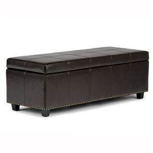 Kingsley Coffee Brown Large <b>Storage</b> Ottoman Stylish <b>Stools</b> & Ottomans Collection - Product Image 1