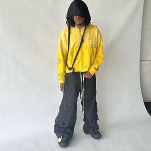 Blouson zippé haut de gamme personnalisé pour homme, séchage rapide, respirant, grande taille, style rétro urbain, avec broderie appliquée, devant pur - Product Image 2