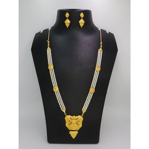 Conjunto de joyería con collar y aretes, chapado en oro, latón puro, diseño indio de alta calidad. - Product Image 4