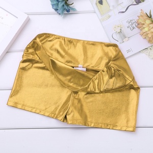 Tenue de danse de salon pour filles de 6 à 14 ans, justaucorps métallique avec short, sport, gymnastique, entraînement, patinage, compétition, spectacle sur scène - Product Image 3