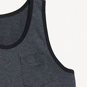 Wholesale Price <b>Top</b> Quality Men O-Neck Sleeveless Knitted <b>Tank</b> <b>Top</b> Solid Color Casual Wear Gray with <b>Black</b> Trim - Product Image 5