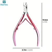Coupe-cuticules professionnel en acier inoxydable rose, coupe-ongles tranchant à large ouverture, résistant à la rouille, protection des doigts