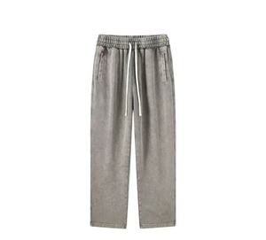 Nouveau pantalon de survêtement pour homme en toile, style urbain, taille élastique avec cordon de serrage, décontracté, mi-lourd, tricoté, respirant, pour le printemps - Product Image 2