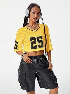 Camiseta Corta de Fútbol de Malla Oversize Personalizada para Mujer con Estampado de Número, Ropa Urbana, Proveedor OEM ODM - Product Image 3