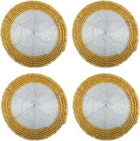 Ensemble de sous-verres en perles de verre rondes de 4 pouces, style bohème fait main, épaisseur personnalisée, napperons de table