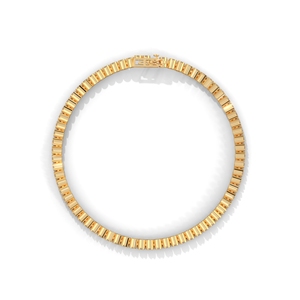 14K Gold Bezel <b>Set</b> Tennis Bracelet Lab Grown Diamond <b>Bangle</b> Luxury Jewelry for Women Gift Party - Product Image 3