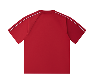 ผู้ผลิตเสื้อยืดกีฬาแบบมีแถบตัดสีตามสั่ง เสื้อยืดคอตตอนพรีเมียมคุณภาพสูง รับผลิตแบบ OEM แบรนด์ส่วนตัว พิมพ์ลายสกรีน - Product Image 2