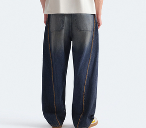 Men's Women's <b>Light</b> Multiple Color Loose Fit Denim Jeans Casual Washed Wide Leg Style Summer Wear Denim Jacket Pant Baggy Styles - Product Image 2