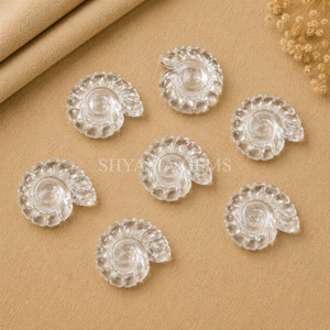 Colgante de Cuarzo Cristalino de 20mm con Concha de Nautilus Tallada, Gema para Fabricación de Joyas, Suministros al por Mayor para Diseñadores y Artesanos - Product Image 1