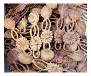 Wooden <b>Spoon</b> 100% Natural Wood Custom Shapes OEM Label Printing Bulk Order - Product Image 1