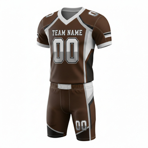 Conjunto de Uniforme de Fútbol Americano Personalizable para Hombre, Pantalones Cortos y Camiseta con Logotipos Delanteros/Traseros, 100% Poliéster, Impresión Digital, Tallas Grandes - Product Image 2
