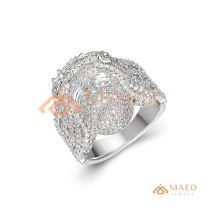 <b>Mens</b> <b>Silver</b> Tone Moissanite Lion Head <b>Ring</b> Luxury Hip Hop Statement Fashion Jewelry Gift for Stylish <b>Men</b> Daily Urban Fashion USA - Product Image 5