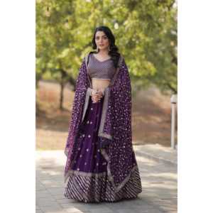Amzing Faux Blooming paillettes avec threadBrodé travail lehenga choli - Product Image 4