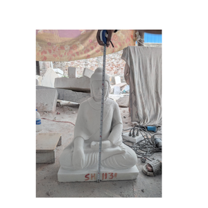 Estatua de Buda de mármol blanco de Artifax Vietnam, la más vendida (postura sentada) - Product Image 4