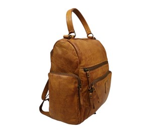 Vintage Leather <b>Backpack</b> Distressed <b>Brown</b> Daypack Multi Pocket Zipper Bag Casual Travel Office Stylish <b>Backpack</b> - Product Image 2