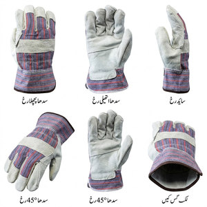 Gants de travail robustes en cuir de vachette pleine fleur, résistants à la chaleur, avec manchette de sécurité, pour l'industrie et le jardinage, antidérapants avec manchette caoutchoutée, certifiés CE - Product Image 5