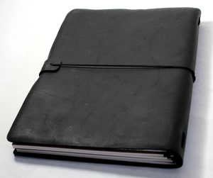 Carnet en cuir de buffle brun véritable de qualité supérieure, personnalisable, avec 3 inserts, rechargeable - Product Image 6