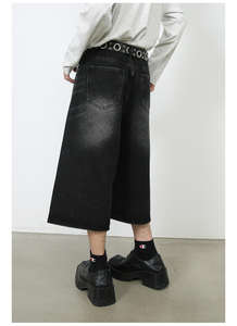 กางเกงขาสั้นสไตล์วินเทจลำลองสำหรับฤดูร้อน กางเกงขาสั้นทำงานทรงหลวม กางเกงยีนส์ขาสั้นแฟชั่นผู้ชายทรงแบ็กกี้ - Product Image 3