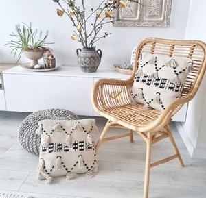 Scandinavian Boho Rattan <b>Dining</b> <b>Chair</b> Minimalist Single Armchair Handcrafted Rattan Furniture for Nordic Style <b>Dining</b> Room Cafe - Product Image 3