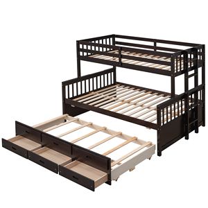 Letto a castello matrimoniale con letto estraibile singolo separabile, ideale per camerette dei bambini - Product Image 6