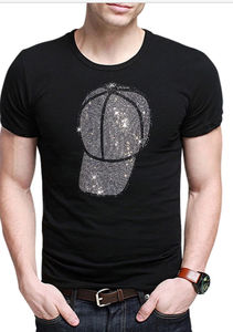 Wholesale New Men Rhinestone <b>Transfer</b> T-Shirt Custom Multi Color Crystal Hot Fix Heat Tee Shirts for Men Cotton Oversized <b>Tshirt</b> - Product Image 3