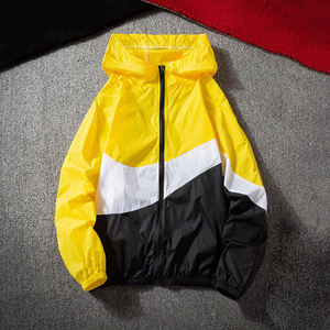 OEM Custom Slim Fitness Color Block Patchwork <b>Mens</b> <b>Jacket</b> Waterproof Running Sport Windbreaker Ffor Man With Print Logo - Product Image 6