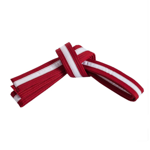 Cinturón de Karate Rojo para Adultos, Unisex, Poliéster/Algodón, Estampado, Secado Rápido, Sin Gi, Ropa de Artes Marciales, Tela de 160g, Corte Regular - Product Image 1