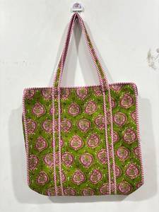 Bolsos de Tela Kantha Hechos a Mano en India con Costuras Decorativas y Patchwork para Compras, Viajes, Regalos de Moda y Venta al por Mayor - Product Image 2