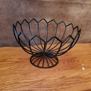Handcrafted Iron Fruit <b>Basket</b> Stand for Kitchen <b>Table</b> Fruit Display Countertop Serving Bowl Holder - Product Image 4
