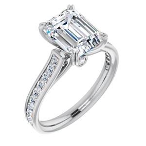 Moissanite <b>Emerald</b> Cut Prong Set 925 Sterling <b>Silver</b> Gold Plated Luxury Solitaire Engagement Wedding <b>Ring</b> for Women's 4 Gram - Product Image 3