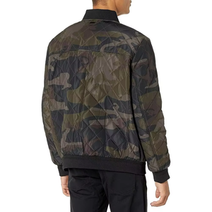 Premium Quality Fashionable Best Price Custom Coated Canvas Stand Collar Front & Back Logo Print <b>Men's</b> Bomber <b>Jacket</b> - Product Image 5