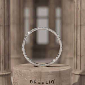 BREELIQ 14K Solid Gold Lab Grown Diamond Curved Pave Ring Modern Wave Diamond Band Minimal Stackable <b>Wedding</b> Jewelry - Product Image 6