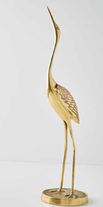 Antique Brass Crane Candle Stand Sculpture with Tealight Holder on Back, Elegant handicr <b>Decor</b> for Home, Hotel, and Event <b>Spaces</b> - Product Image 5