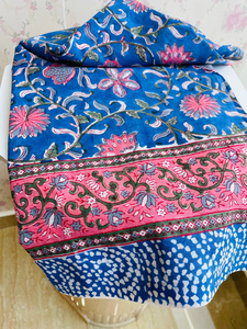 Écharpe carrée indienne imprimée en blocs de coton élégance légère fabriquée à la main avec soin étole de plage - Product Image 5