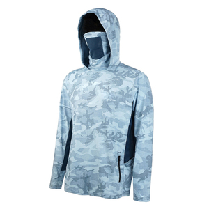 เสื้อฮู้ดดี้ลำลองป้องกันแสงแดด UPF 35 ผลิตจากโพลีเอสเตอร์ 100% แขนยาว ปิดหน้าและคอ เหมาะสำหรับตกปลา สำหรับผู้ใหญ่ 男女兼用 ขายส่ง - Product Image 1