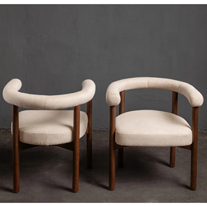 Silla de Salón Moderna con Detalles en Madera de Teca Sólida, Silla Tapizada Minimalista para Villas de Lujo, Hoteles y Interiores Contemporáneos - Product Image 4